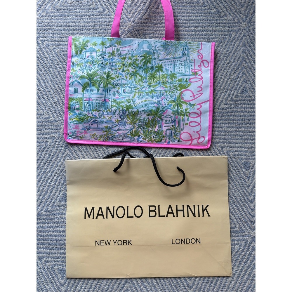Manolo Blahnik and Lily Pulitzer Shopping Bags